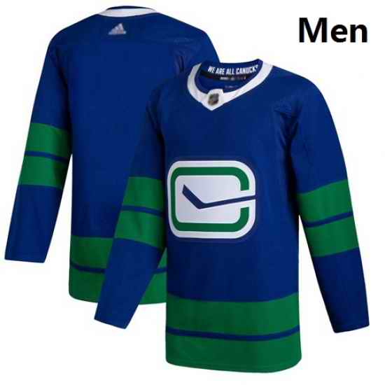 Canucks Blank Blue Alternate Authentic Stitched Hockey Jersey
